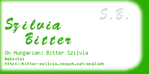 szilvia bitter business card